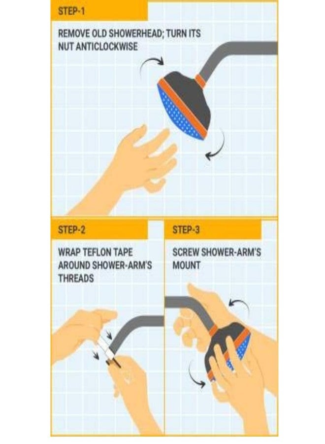 COSSIMO 4x4" Inch Black Galaxy ABS Shower with 9"inch Stainless Steel Round Shower Arm (Set of 1) - Image 5